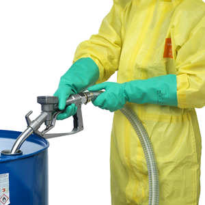 Guantes industriales de goma de nitrilo 100%, verde, blanco, XL, seguridad para las manos, 15mil, 18mil, 22mil, látex resistente a productos químicos, forrado flocado - Product Image 5