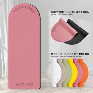 Sansd Logo personnalisé <span class=keywords><strong>Yoga</strong></span> 5mm d'épaisseur ovale rond antidérapant anti-déchirure écologique PU caoutchouc Fitness Pilates entraînement Gym tapis d'exercice - Product Image 1