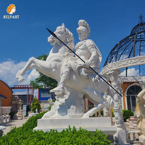 MILY vida tamanho antigo branco mármore soldado estátua pedra guerreiro escultura para Garden Park - Product Image 5