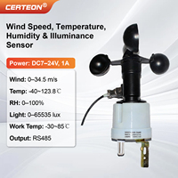 Capteur météo extérieur RS485 pour vent température humidité et lumière Surveillance environnementale Modbus RTU