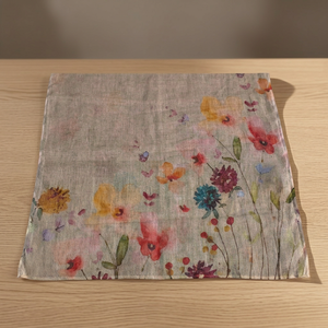 Chic Women's Floral Digital Print Linen <b>Shawl</b> Lightweight Long Summer Scarf Comfortable Traditional Fashion <b>Wrap</b> - Product Image 3