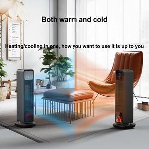 Chauffage électrique portable à ventilateur avec télécommande, nouveau design, chauffage céramique PTC autonome, flamme 3D réaliste, 2200W, pour bureau et maison - Product Image 5