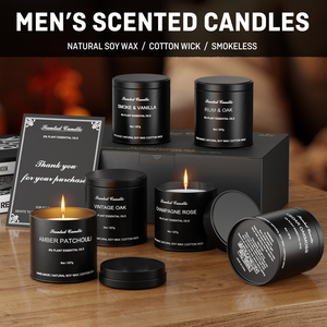 Juego de Regalo de <span class=keywords><strong>Velas</strong></span> Aromáticas para Hombre - Paquete de 6 <span class=keywords><strong>Velas</strong></span> de Soya de Lujo para el Hogar, Regalos de Cumpleaños Aromáticos para Hombres, Papá, Esposo, Novio - Product Image 4