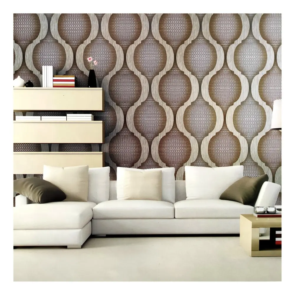 Papel tapiz 3D Damasco flor clásica para decoración de interiores Hotel Vinilo Popular papel de pared para el hogar