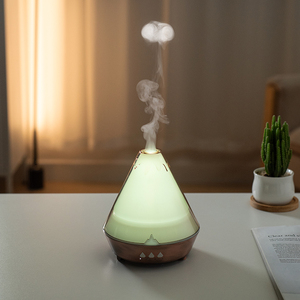 Oem tạo độ ẩm lạnh siêu âm núi lửa hương thơm khuếch tán Mini sứa khói Vòng Mist Maker LED màu ánh sáng hơi - Product Image 1