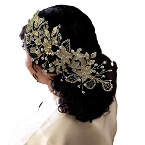 Robe de demoiselle d'honneur 3D en fil métallique pour mariage, fiançailles, soirée, robe corsage en cristal, panneaux de patch, appliques de fleurs en strass - Product Image 2