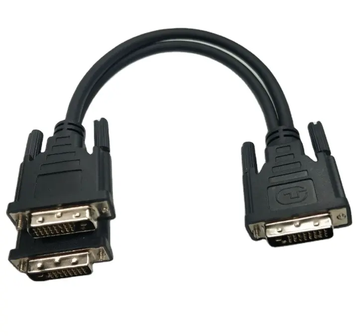 DVI Splitter kablosu 1 2 altın PVC Ce Polybag özelleştirilmiş kombinasyon yuvarlak stok HDTV hdmi kablosu monitör bilgisayar 8k monitör