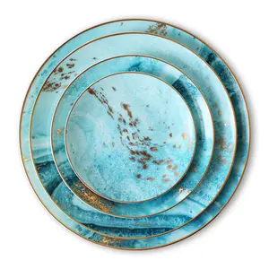 细骨瓷轻质圆板定制设计陶瓷餐具餐盘套装沙拉陶瓷餐盘