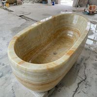 Baignoire en marbre onyx naturel de luxe de haute qualité pour salle de bain, maison moderne, sur pied, taille et forme personnalisées