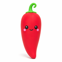 Jouet Squishy Piment Mignon en TPR, Jouet de Bureau Anti-Stress Sensoriel à Presser, Vente en Gros