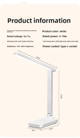 Lampe de bureau LED minimaliste à intensité variable tactile, veilleuse avec chargeur sans fil, lampe de table pour étudiants, pour la maison et la chambre