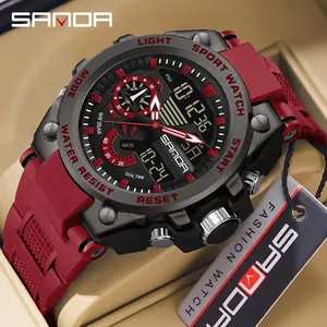 Reloj Electrónico Digital de Moda para Hombre Sanda 3302, Reloj de Pulsera Deportivo Multifuncional a Prueba de Agua para Exteriores - Product Image 1