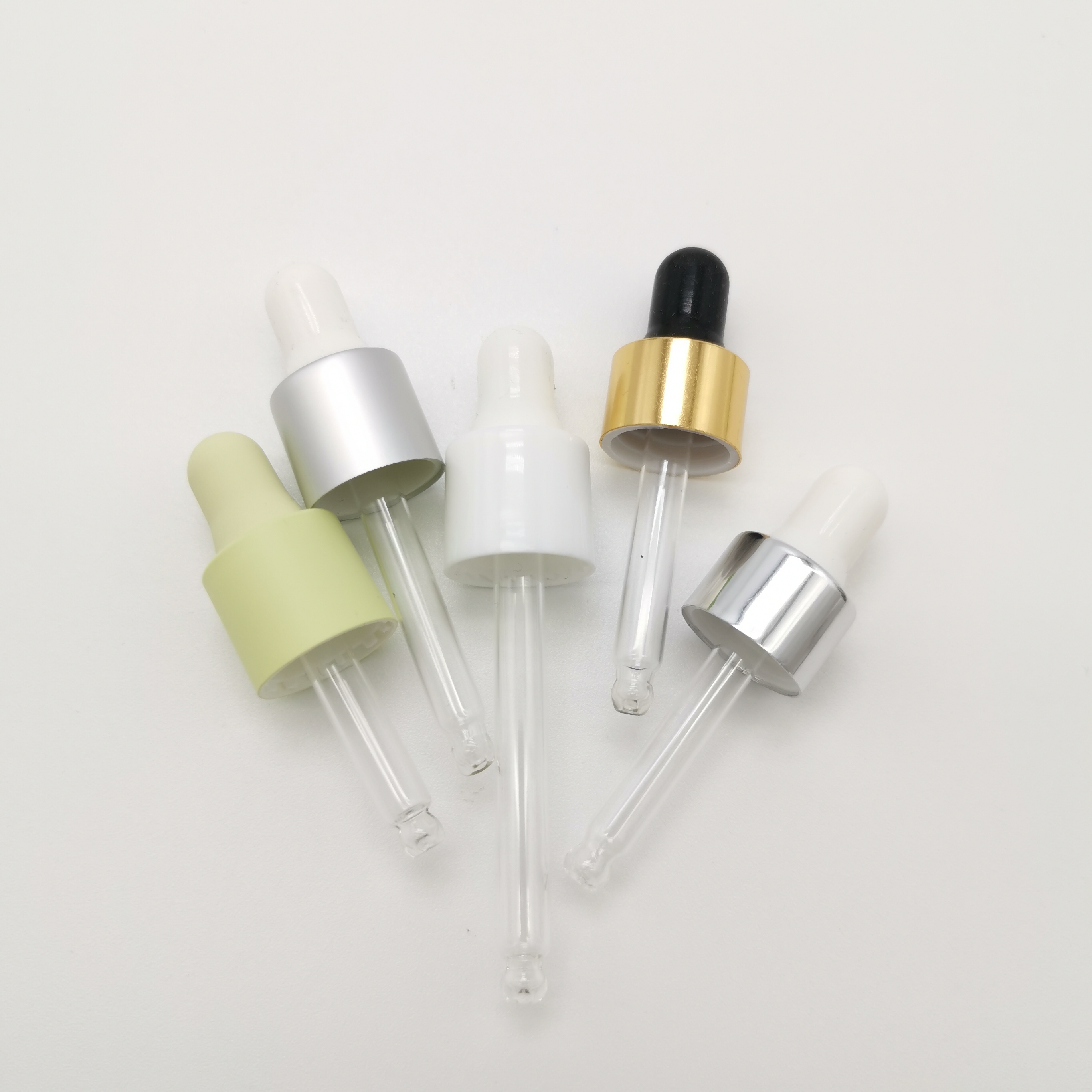 Cosmetic Skincare Container Round Clear Glass Essential Oil Serum Dropper Bottles