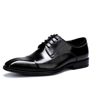 Zapatos de cuero con puntera para hombre, estilo casual de negocios, con puntera cuadrada, tallas grandes, de piel auténtica de vacuno, zapatillas de hombre, comercio exterior - Product Image 1