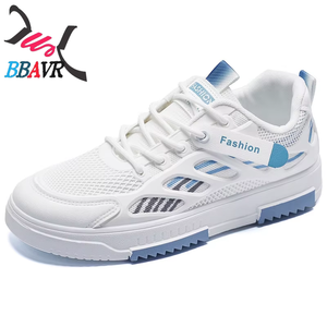 Zapatillas Deportivas Casuales Blancas con Cordones para Hombre, Ligeras, Antideslizantes, Planas, para Caminar - Product Image 1