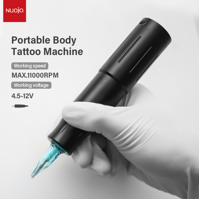 NUOJO High Quality Customization Scalp Black Power Supply Portable Cordless Permanent Makeup Machine
