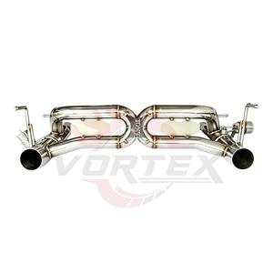 Section de silencieux arrière à soupapes en acier inoxydable poli miroir Vortex avec embouts pour Ferrari 488 GTB Spider 3.9T V8 2015-2019 Mod - Product Image 4