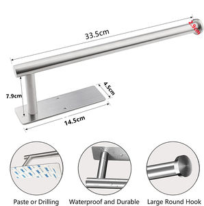 <span class=keywords><strong>Porte</strong></span>-serviettes en <span class=keywords><strong>papier</strong></span> mural en acier inoxydable <span class=keywords><strong>sans</strong></span> perçage ni adhésif <span class=keywords><strong>Porte</strong></span>-serviettes de cuisine - Product Image 2