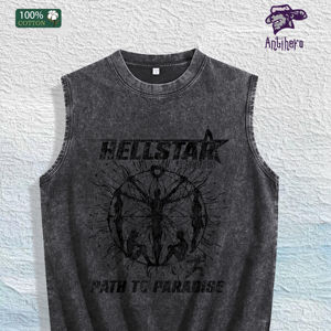 Chaleco Hellstar Path to Paradise con Estampado Lavado, Almacén en EE. UU., 3 Colores, Camiseta sin Mangas de Algodón - Product Image 1