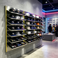 Étagère murale de présentation de casquettes Mingtang pour magasin de détail, présentoir à chapeaux pour boutique