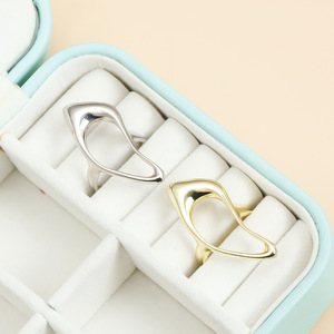 <span class=keywords><strong>Instagram</strong></span> moda mujer 18K oro geométrico ajustable apertura anillo lujo luz piedra preciosa con certificado GRS moda - Product Image 6