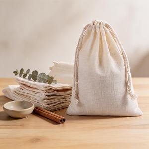 Sac à poussière en coton et lin personnalisé de haute qualité avec cordon de serrage, pochette cadeau pour chaussures, sac de shopping en mousseline de coton avec logo personnalisé - Product Image 4