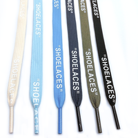 Logo imprimé personnalisé noir Schoenveter lacets plats lacets Cordones Para Zapatos lacet en coton avec embouts en plastique
