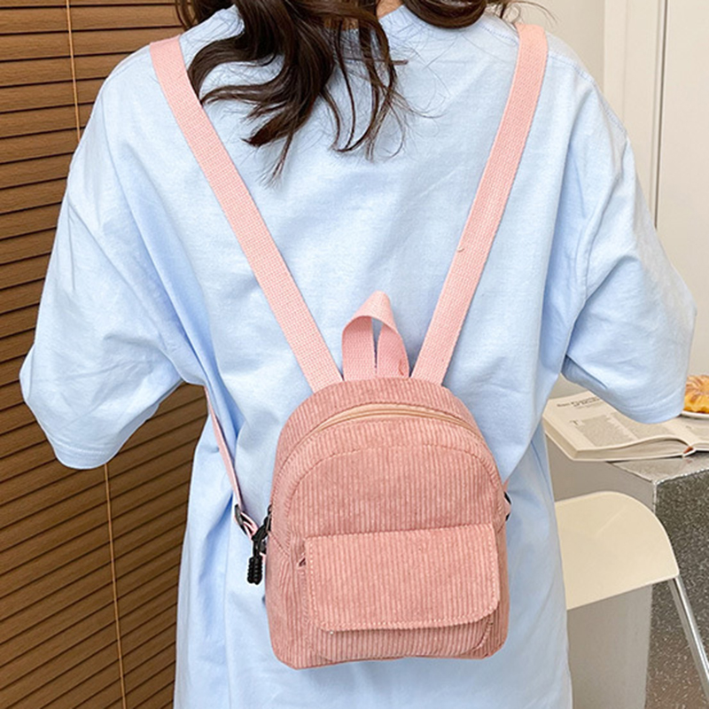 aesthetic mini backpack Girls Backpacks Casual Lightweight Daily Small Daypack Purse Corduroy Mini  Backpack for Women| Alibaba.com