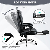 VANBOW Prêt à expédier Chaise de bureau exécutive ergonomique en cuir confortable avec massage par vibration et fonction chauffante