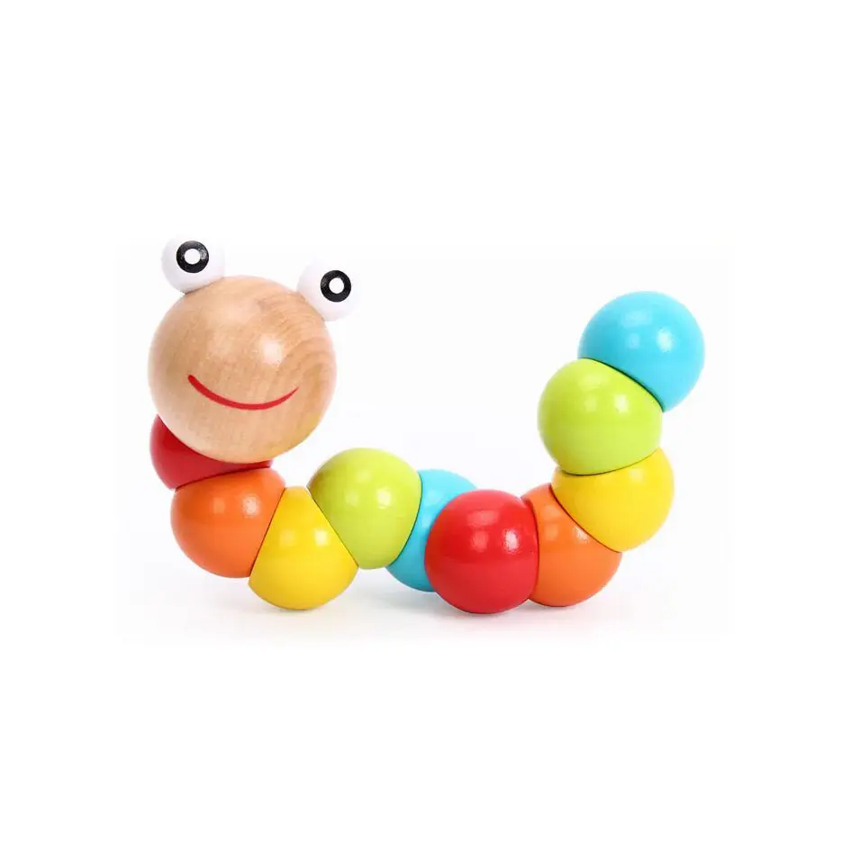 Wooden twist caterpillar toy