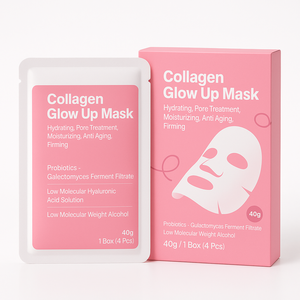मजबूत त्वचा के लिए गहरी हाइड्रेटिंग ग्लो शीट मास्क, झुर्रियों के लिए नम बायोकोलेजन फेस मास्क, खनिज गंध कम करने के लिए - Product Image 1