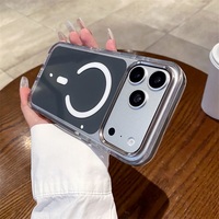 Étui magnétique de luxe en acrylique pour iPhone 17 Pro Max, coque antichoc avec boutons métalliques, idéal pour l'approvisionnement de cadeaux haut de gamme