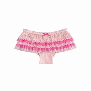 Culotte de bikini en maille à volants pour <span class=keywords><strong>femme</strong></span>, style Y2K Lolita, mini-short froncé sexy coquette taille basse tricotée extensible - Product Image 6