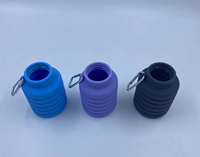 Bouteille d'eau pliable en silicone de 500 ml pour le voyage, avec bouchon à boire directement, idéale pour le camping et l'eau bouillante, écologique, vente en gros