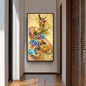 2023 Golden Dragon 5D Vollbohr diamant malerei zur Dekoration