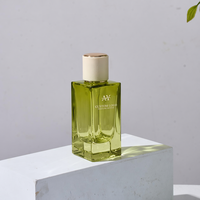 Nouveau design, flacon de parfum carré personnalisable en verre dégradé, avec bouchon pompe, capacité 50 ml, pulvérisateur scellé imprimé