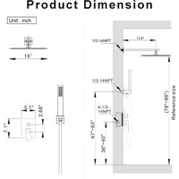 Robinet de douche en laiton noir encastré avec vanne de dérivation, pommeau de douche pluie multi-tailles, fourniture directe usine Chine pour acheteurs en gros