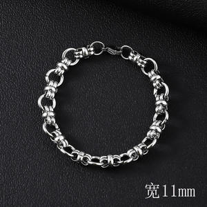 Molti stili braccialetti a catena spessa da uomo: cubano, bizantino, grano, corda | Stile Hip-Hop e Punk, impermeabile, senza dissolvenza - Product Image 5