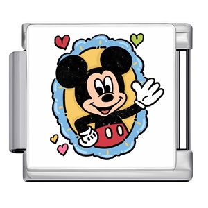 New Design Trendy Italian Charm Link Stainless Steel Zircon Cute Style Cartoon Character Customized DIY Charm <b>Bracelet</b> Charms - Product Image 5