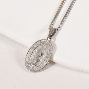 Mode Vierge Marie Collier 18K Plaqué Or En Acier Inoxydable Chrétien Bijoux Mère <span class=keywords><strong>De</strong></span> Dieu Guadalupe Collier pour Femmes - Product Image 4