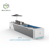 Piscine et bar prêts à l'emploi, terrasse surélevée personnalisée, conteneur maritime préfabriqué portable de 20 pieds ou 40 pieds