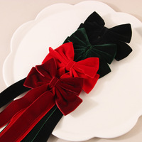 Nouveau velours ruban cheveux arcs doux cheveux arc longue queue bowknot arc clip pour filles cheveux accessoires