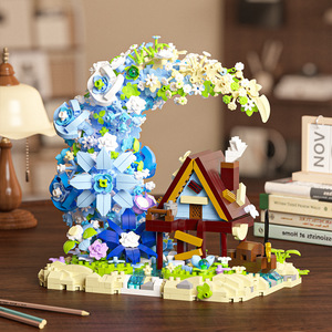 Casetta dei Fiori da Sogno: Blocchi di Costruzione in Micro-Particelle di Plastica, Cottage Floreale, Casa sull'Albero, <span class=keywords><strong>Architettura</strong></span> da Assemblare - Product Image 3