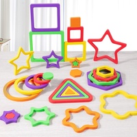 Puzzle Geometri Pelangi Kayu untuk Mengenal Bentuk, Mainan Edukasi Dini Montessori untuk Balita