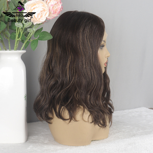 Peluca de Cabello Humano Brasileño Ondulado Marrón de Calidad Premium, Nivel Salón, con Encaje, para Mujeres Blancas - Product Image 2