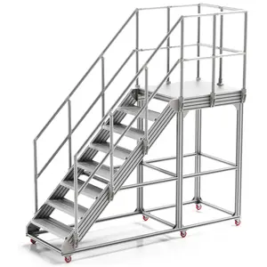 直角工作平台和楼梯工业自动化铝型材楼梯梯转移维护平台梯