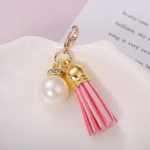 Porte-clés à pompon DIY 10 couleurs, pompons en perles tendance, pendentif en cuir pour porte-clés - Product Image 3