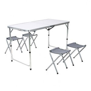 Aluminum Steel <b>Folding</b> Camping <b>Table</b> <b>and</b> <b>Chair</b> <b>Set</b> Easy Carry Outdoor Furniture - Product Image 1