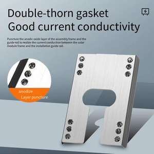 Staffa Fotovoltaica Personalizzata in Acciaio Inox 304, Pezzo di Connessione Solare Conduttivo per Pavimento, Doppia Forcella Isolante - Product Image 4