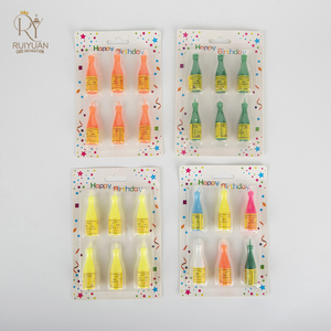Juego de velas de botella de champán personalizadas <span class=keywords><strong>para</strong></span> <span class=keywords><strong>cumpleaños</strong></span>, velas decorativas de fiesta creativas con forma de botella de vino de cera de parafina - Product Image 2
